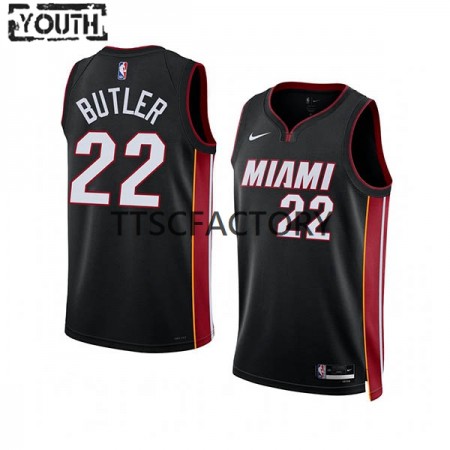 Kinder NBA Miami Heat Trikot Jimmy Butler 22 Nike 2022-23 Icon Edition Schwarz Swingman